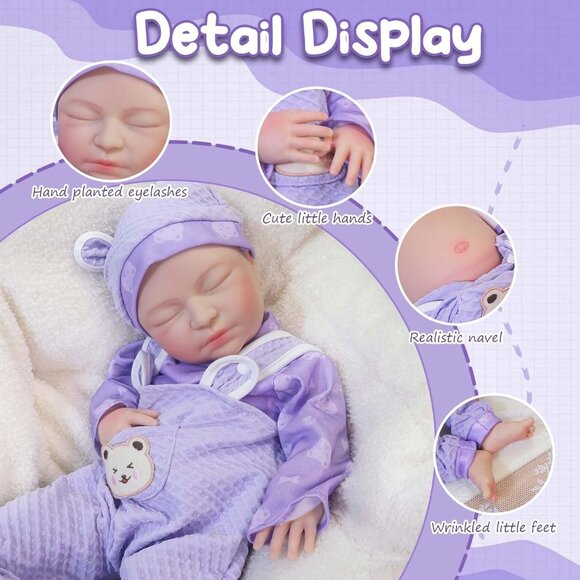 20in Full Silicone Reborn Angela-white Baby Girl Dolls Lifelike 8.61LB Weight - Picture 2 of 6